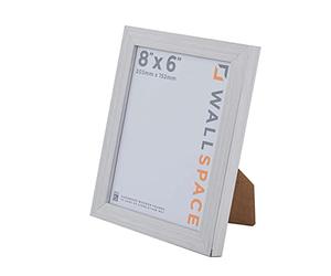 Wall Space 8x6 Silver Picture Frame | Silver 6x8 Photo Frame | 8 x 6 inch | 203x152mm | 20.3x15.2cm | Solid Wood Wooden with Real Glass | Handmade in UK