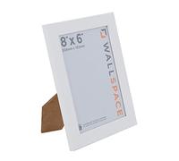 Wall Space 8x6 White Picture Frame | White 6x8 Photo Frame | 8 x 6 inch | 203x152mm | 20.3x15.2cm | Solid Wood Wooden with Real Glass | Handmade in UK