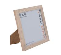 Wall Space 8x8 Oak Picture Frame | Oak Photo Frame 8x8 | 8 x 8 inch | 203x203mm | 20.3x20.3cm | Square | Real Wood with Glass | Handmade Wooden Made in UK
