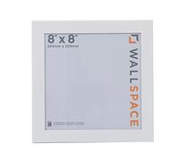 Wall Space 8x8 White Picture Frame | White Photo Frame 8x8 | 8 x 8 inch | 203x203mm | 20.3x20.3cm | Solid Wood Wooden with Real Glass | Square | Handmade in UK