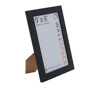 Wall Space 9x6 Black Picture Frame | Black 6x9 Photo Frame | 9 x 6 inch | 229x152mm | 22.9x15.2cm | Solid Wood Wooden with Real Glass | Handmade in UK