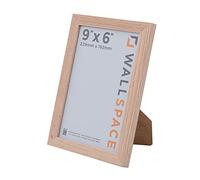 Wall Space 9x6 Oak Picture Frame | Oak 6x9 Photo Frame | 9 x 6 inch | 229x152mm | 22.9x15.2cm | Real Wood with Glass | Handmade Wooden Made in UK