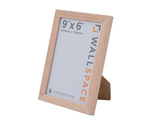 Wall Space 9x6 Oak Picture Frame | Oak 6x9 Photo Frame | 9 x 6 inch | 229x152mm | 22.9x15.2cm | Real Wood with Glass | Handmade Wooden Made in UK