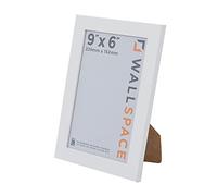 Wall Space 9x6 White Picture Frame | White 6x9 Photo Frame | 9 x 6 inch | 229x152mm | 22.9x15.2cm | Solid Wood Wooden with Real Glass | Handmade in UK