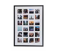 Wall Space A1 Multi Aperture Frame 4x4 / Matt Black Frame/White 4 x 4 Inch Mount to fit Twenty Four Photos / 24 Photos/Instagram Picture Frames/Multiple Photos 4 x 4 Inch/Instant Photo Frames