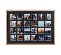 Wall Space A1 Oak Multi Aperture Frame 4x4 / Solid Oak Frame/Black 4 x 4 Inch Mount to fit Twenty Four Photos / 24 Photos/Multiple Photos 4 x 4 Inch/Instant Photo Frames