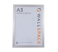 Wall Space A3 Frame Silver | Modern Photo Frame to Fit Print/Image - With Real Glass and Solid Wood | Made in UK | 420 x 297 mm
