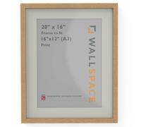 Wall Space A3 Oak Frame with White Mount for 16x12 | Picture Photo Frame | 420x297mm | 42.0x29.7cm | Solid Oak with Real Glass | Handmade Wooden Made in UK