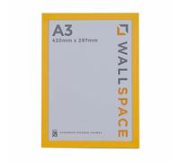 Wall Space A3 Picture Frame - Modern Yellow Frame with REAL GLASS and made from SOLID WOOD - Perfect for A3 Print or Photo - Made in UK (420 x 297 mm)