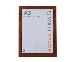 Wall Space A3 Poster Walnut Picture Frame | Walnut A3 Photo Frame | 420x297mm | 420 x 297mm | 42.0x29.7cm | Poster Print | Real Wood with Glass | Handmade Wooden Made in UK