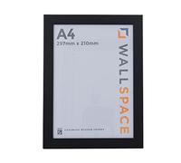 Wall Space A4 Black Picture Frame | Black A4 Photo Frame | 297x210mm | 297 x 210mm | 29.7x21.0cm | Solid Wood Wooden with Real Glass | Handmade in UK | Certificate Diploma