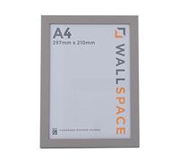 Wall Space A4 Grey Picture Frame | Grey A4 Photo Frame | 297x210mm | 297 x 210mm | 29.7x21.0cm | Solid Wood Wooden with Real Glass | Handmade in UK | Certificate Diploma