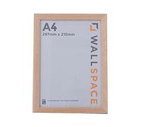 Wall Space A4 Oak Picture Frame | Oak A4 Photo Frame | 297x210mm | 297 x 210mm | 29.7x21.0cm | Certificate Diploma | Real Wood with Glass | Handmade Wooden Made in UK