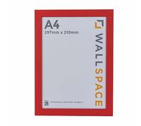 Wall Space A4 Red Picture Frame | Red A4 Photo Frame | 297x210mm | 297 x 210mm | 29.7x21.0cm | Solid Wood Wooden with Real Glass | Handmade in UK | Certificate Diploma