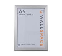 Wall Space A4 Silver Picture Frame | Silver A4 Photo Frame | 297x210mm | 297 x 210mm | 29.7x21.0cm | Solid Wood Wooden with Real Glass | Handmade in UK | Certificate Diploma