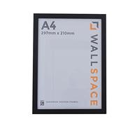 Wall Space A4 Thin Black Picture Frame | Black A4 Photo Frame | 297x210mm | 297 x 210mm | 29.7x21.0cm | Solid Wood Wooden with Real Glass | Handmade in UK | Certificate Diploma