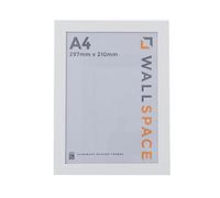 Wall Space A4 White Picture Frame | White A4 Photo Frame | 297x210mm | 297 x 210mm | 29.7x21.0cm | Solid Wood Wooden with Real Glass | Handmade in UK | Certificate Diploma