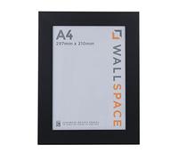 Wall Space A4 Wide Black Picture Frame | Black A4 Photo Frame | 297x210mm | 297 x 210mm | 29.7x21.0cm | Solid Wood Wooden with Real Glass | Handmade in UK | Certificate Diploma