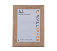 Wall Space A4 Wide Oak Picture Frame | Oak A4 Photo Frame | 297x210mm | 297 x 210mm | 29.7x21.0cm | Certificate Diploma | Real Wood with Glass | Handmade Wooden Made in UK