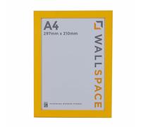 Wall Space A4 Yellow Picture Frame | Yellow A4 Photo Frame | 297x210mm | 297 x 210mm | 29.7x21.0cm | Solid Wood Wooden with Real Glass | Handmade in UK | Certificate Diploma
