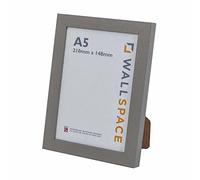 Wall Space A5 Grey Wooden Photo Frame | Modern, Real Glass, 8.27 x 5.83 inches, A5 (210 x 148 mm), Wall Mount