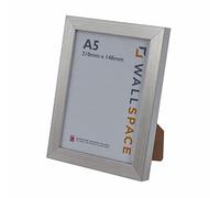 Wall Space A5 Photo Frame | Modern Silver A5 Frame | 210 x 148 mm | Silver Wooden Frame with Real Glass