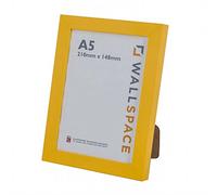 Wall Space A5 Yellow Photo Frame - Modern Yellow A5 Frame with Real Glass and Solid Wood | 148x210mm | Bright Colour | Kids | Fun