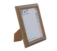 Wall Space Antique 9x7 Gold Picture Frame | Gold 7x9 Photo Frame | 9 x 7 inch | 229x178mm | 22.9x17.8cm | Solid Wood Wooden with Real Glass | Handmade in UK