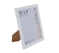 Wall Space Bevelled 10x8 White Picture Frame | White 8x10 Photo Frame | 10 x 8 inch | 254x203mm | 25.4x20.3cm | Solid Wood Wooden with Real Glass | Handmade in UK