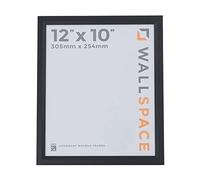 Wall Space Bevelled 12x10 Black Picture Frame | Black 10x12 Photo Frame | 12 x 10 inch | 305x254mm | 30.5x25.4cm | Solid Wood Wooden with Real Glass | Handmade in UK