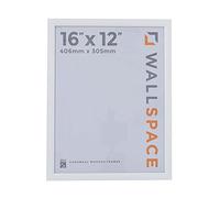 Wall Space Bevelled 16x12 White Picture Frame | White 12x16 Photo Frame | 16 x 12 inch | 406x305mm | 40.6x30.5cm | Solid Wood Wooden with Real Glass | Handmade in UK