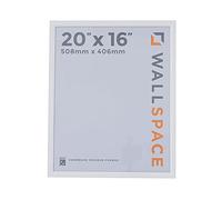 Wall Space Bevelled 20x16 White Picture Frame | White 16x20 Photo Frame | 20 x 16 inch | 508x406mm | 50.8x40.6cm | Solid Wood Wooden with Real Glass | Handmade in UK