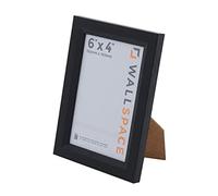 Wall Space Bevelled 6x4 Black Picture Frame | Black 4x6 Photo Frame | 6 x 4 inch | 152x102mm | 15.2x10.2cm | Solid Wood Wooden with Real Glass | Handmade in UK