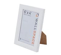 Wall Space Bevelled 6x4 White Picture Frame | White 4x6 Photo Frame | 6 x 4 inch | 152x102mm | 15.2x10.2cm | Solid Wood Wooden with Real Glass | Handmade in UK