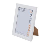 Wall Space Bevelled 7x5 White Picture Frame | White 5x7 Photo Frame | 7 x 5 inch | 178x127mm | 17.8x12.7cm | Solid Wood Wooden with Real Glass | Handmade in UK