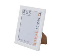 Wall Space Bevelled 8x6 White Picture Frame | White 6x8 Photo Frame | 8 x 6 inch | 203x152mm | 20.3x15.2cm | Solid Wood Wooden with Real Glass | Handmade in UK