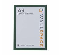 Wall Space Modern Green Frame with REAL GLASS and SOLID WOOD | Perfect for A3 Print or Photo - Made in UK (420 x 297 mm)