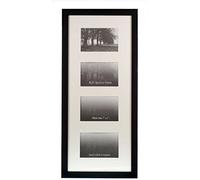 Wall Space Multi Aperture Photo Frame 6x4-25mm Matt Black - REAL GLASS - Picture Frames Multiple Photos 6 x 4 Photo Frames Multiple Photos - Four Photos