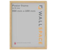 Wall Space Oak Frame 60x80cm | Large Wooden Picture Frame 600x800mm | Solid Wood Poster Frame 80x60cm