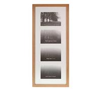 Wall Space Oak Multi Aperture Picture Frame for 4 7x5 Inch Photos - Solid Wood 5x7 Photo Collage Frame with Real Glass, Wall Hanging, Handmade in UK