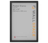 Wall Space Poster 30x20 Black Picture Frame | Black 20x30 Photo Frame | 30 x 20 inch | 762x508mm | 76.2x50.8cm | Solid Wood Wooden with Real Glass | Handmade in UK