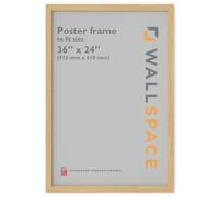 Wall Space Poster 36x24 Oak Picture Frame | Oak 24x36 Photo Frame | 36 x 24 inch | 914x610mm | 91.4x61cm | Real Wood with Glass | Handmade Wooden Made in UK
