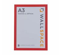 Wall Space Red A3 Picture Frame - Modern Red A3 Frame with Real Glass and Solid Wood | 42x29.7cm | Made in the UK (420x297mm)