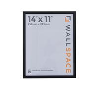 Wall Space Thin 14x11 Black Picture Frame | Black 11x14 Photo Frame | 14 x 11 inch | 356x279mm | 35.6x27.9cm | Solid Wood Wooden with Real Glass | Handmade in UK