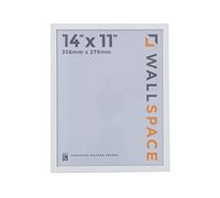 Wall Space Thin 14x11 White Picture Frame | White 11x14 Photo Frame | 14 x 11 inch | 356x279mm | 35.6x27.9cm | Solid Wood Wooden with Real Glass | Handmade in UK