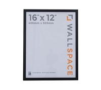 Wall Space Thin 16x12 Black Picture Frame | Black 12x16 Photo Frame | 16 x 12 inch | 406x305mm | 40.6x30.5cm | Solid Wood Wooden with Real Glass | Handmade in UK