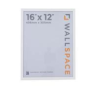 Wall Space Thin 16x12 White Picture Frame | White 12x16 Photo Frame | 16 x 12 inch | 406x305mm | 40.6x30.5cm | Solid Wood Wooden with Real Glass | Handmade in UK