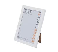 Wall Space Thin 7x5 White Picture Frame | White 5x7 Photo Frame | 7 x 5 inch | 178x127mm | 17.8x12.7cm | Solid Wood Wooden with Real Glass | Handmade in UK