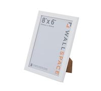 Wall Space Thin 8x6 White Picture Frame | White 6x8 Photo Frame | 8 x 6 inch | 203x152mm | 20.3x15.2cm | Solid Wood Wooden with Real Glass | Handmade in UK