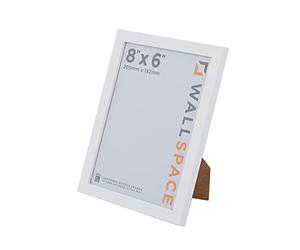 Wall Space Thin 8x6 White Picture Frame | White 6x8 Photo Frame | 8 x 6 inch | 203x152mm | 20.3x15.2cm | Solid Wood Wooden with Real Glass | Handmade in UK